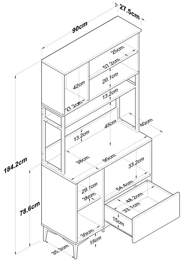Jesy Walnut and White szekrény