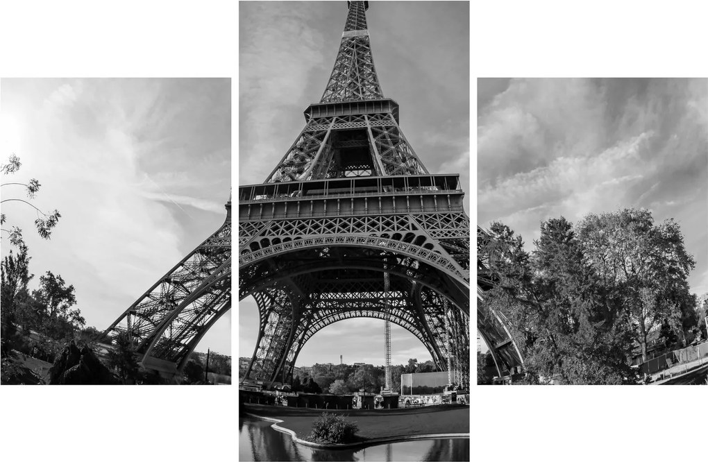 Kép - Eiffel-torony, fekete-fehér (90x60 cm)