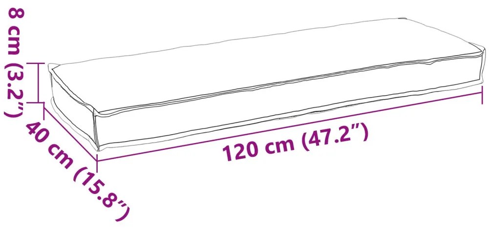 Raklap párna készlet 2 pcs Antracit 120 x 40 x 8 cm