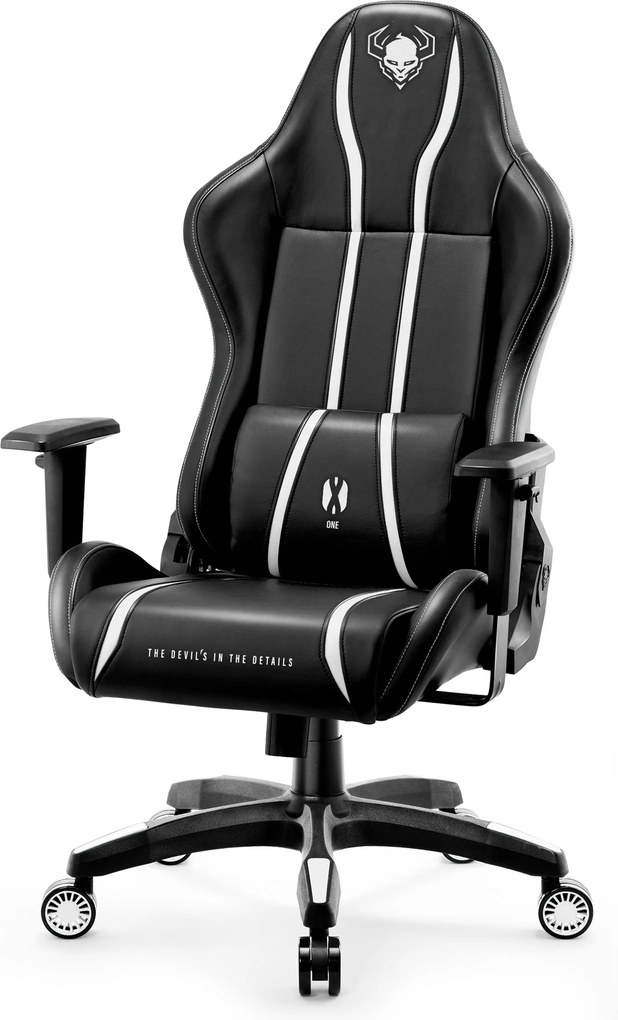 Gamer szék műbőr King Size, fekete-fehér: Diablo X-One 2.0