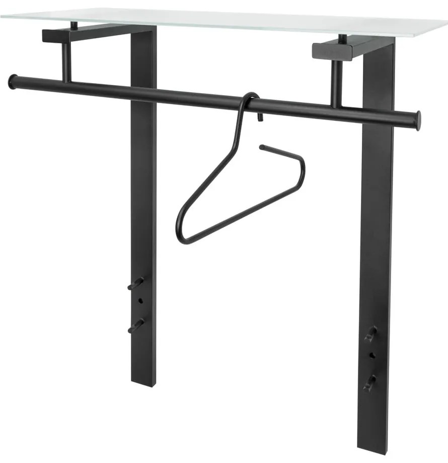 Fekete fém fali fogas polccal Dutch – Spinder Design