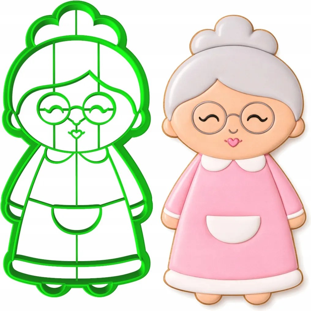 Mézeskalács lyukasztó Nagymama És Nagypapa Napjára Nagymama 12cm