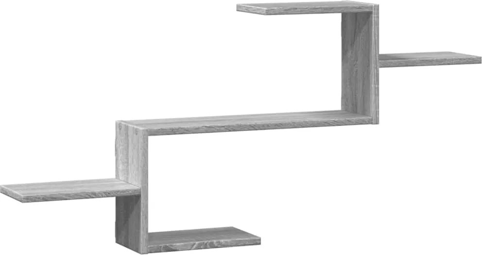 vidaXL szürke sonoma színű szerelt fa fali polc 104 x 15 x 49 cm