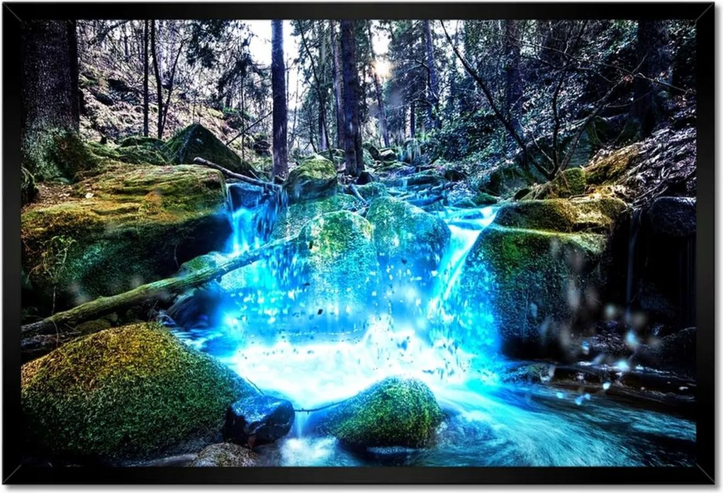 Poszterek keretben 60x40 Vízesés a folyón Hegyek