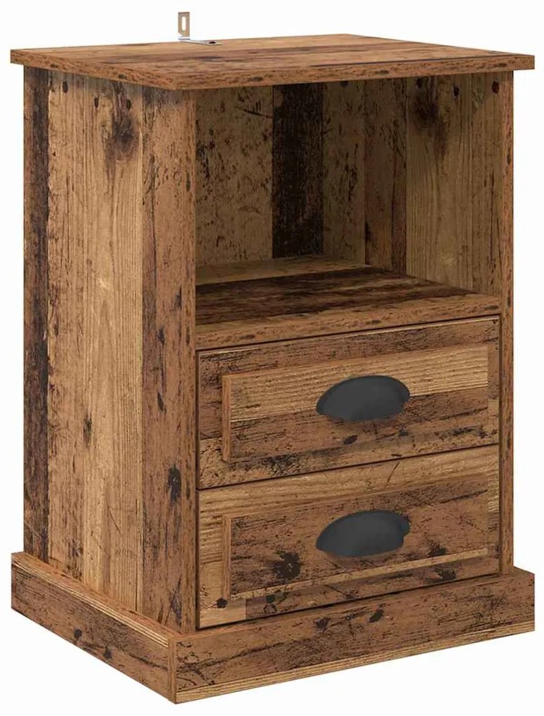 Éjjeliszekrény fiókkal 2 pcs Régi fa 43 x 36 x 60 cm Faanyag