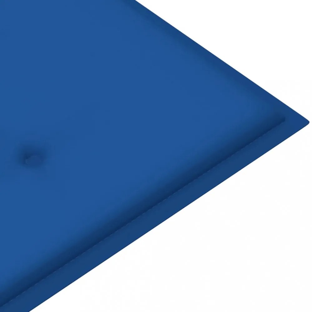 tömör tíkfa kerti pad királykék párnával 112 cm