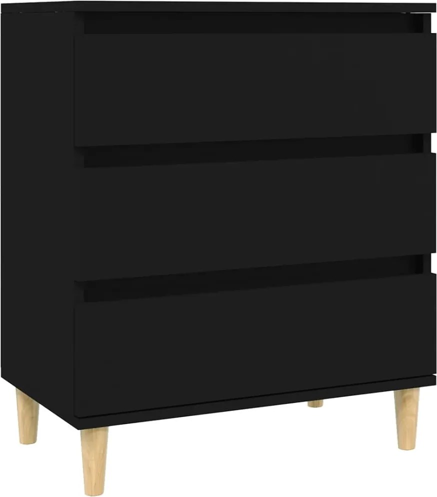 vidaXL fekete szerelt fa tálalószekrény 60 x 35 x70 cm