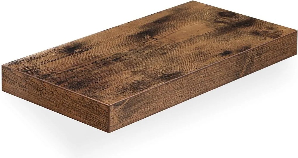 Lebegő fali polc, rusztikus barna 40x20x3cm