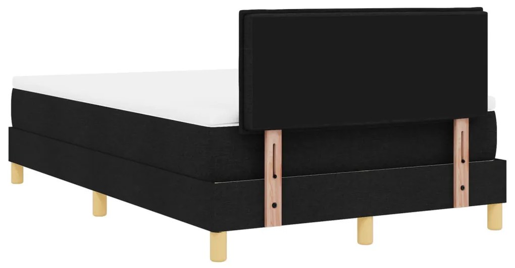 vidaXL LED Box Spring Ágy matracmal Fekete 120 x 200 cm szövet