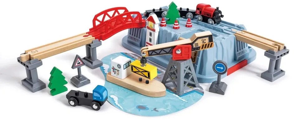 Hape Vonatpálya szett dobozban - Kikötő