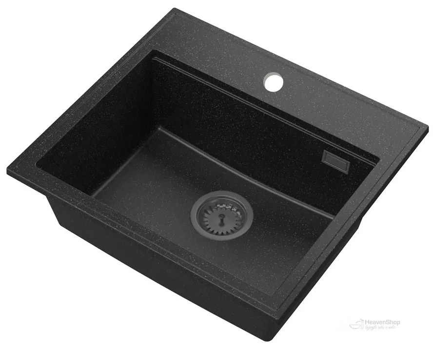 Gamma Modern 5055, 1 rekeszes gránit mosogató 560x500x210 mm, fekete pettyes, GMA-ZM-55-BP