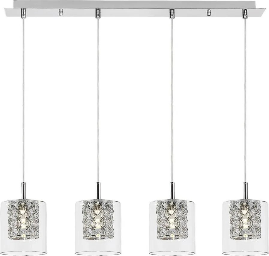Rabalux 3116 - Kristálycsillár zsinóron DUCHESS 4xG9/40W/230V