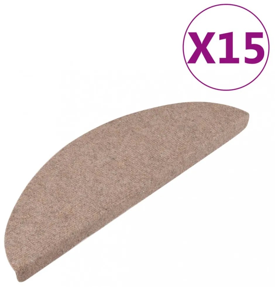 15 db bézs öntapadó lépcsőszőnyeg 56x17x3 cm