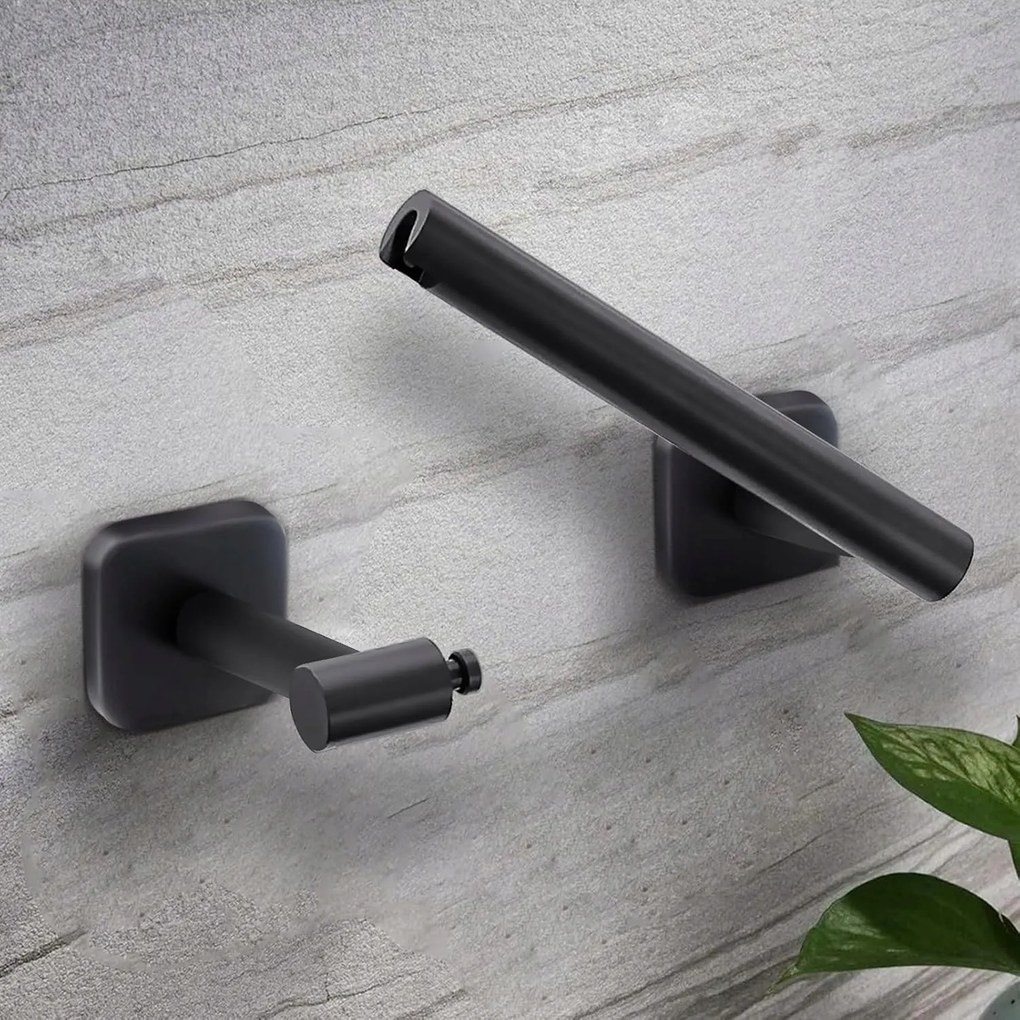 Wc-papír Tartó Fekete 2 Db Nyitható Praktikus