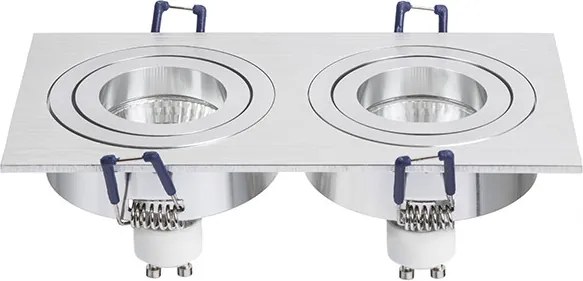 RENDL PASADENA GU10 SQ II zápustná česaný hliník 230V LED GU10 2x7W