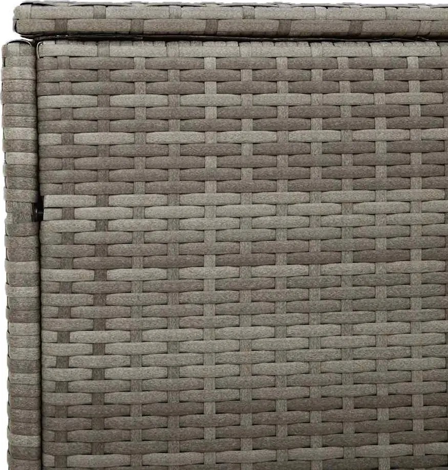 Szürke Polyrattan Kerti Tárolóláda 110 X 50 X 58 Cm
