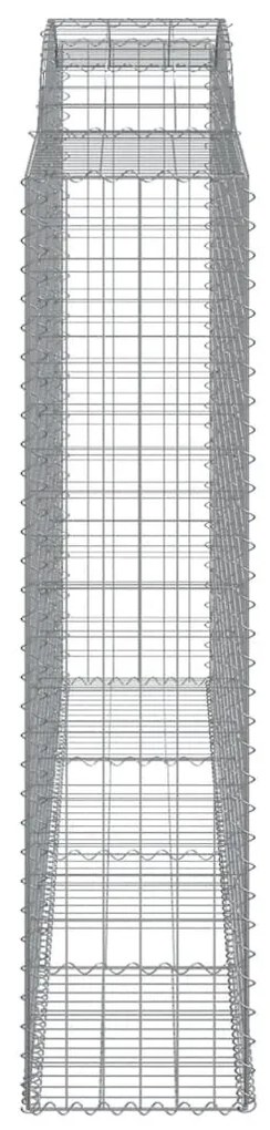 6 db íves horganyzott vas gabion kosár 300x50x200/220 cm