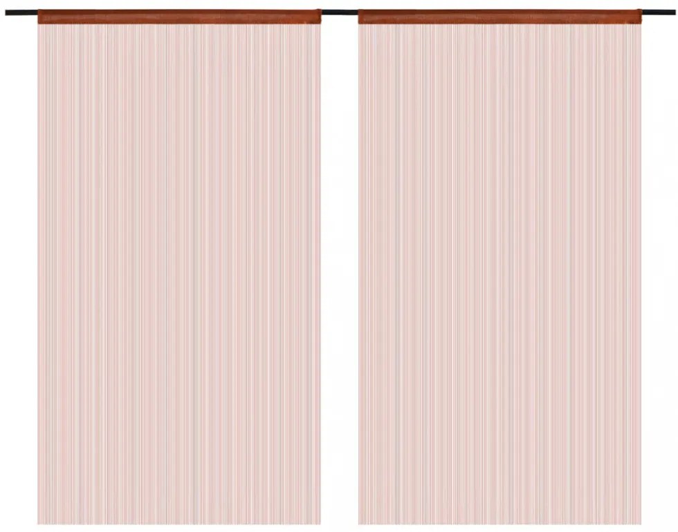 2 db barna zsinórfüggöny 100 x 250 cm