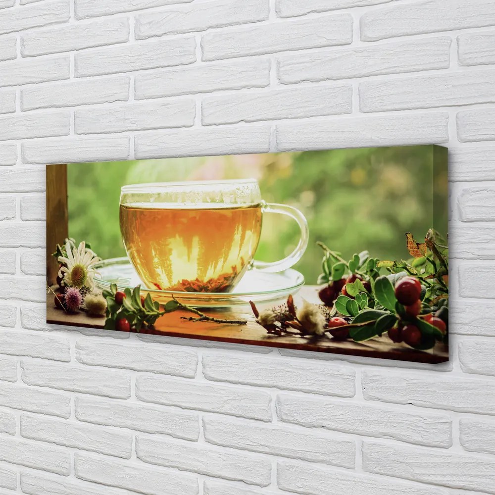 Canvas képek Forró tea gyógynövények 120x60 cm