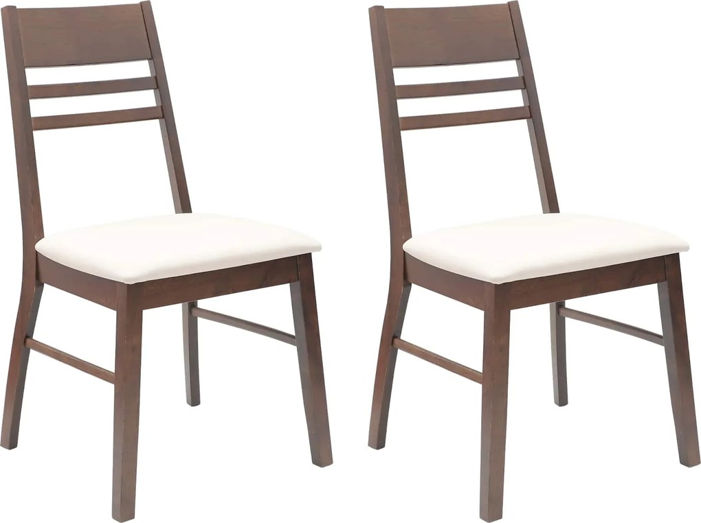 vidaXL Étkező Székek 2 pcs Világos Barna 43 x 54 x 89 cm Tömör Gumi Fa