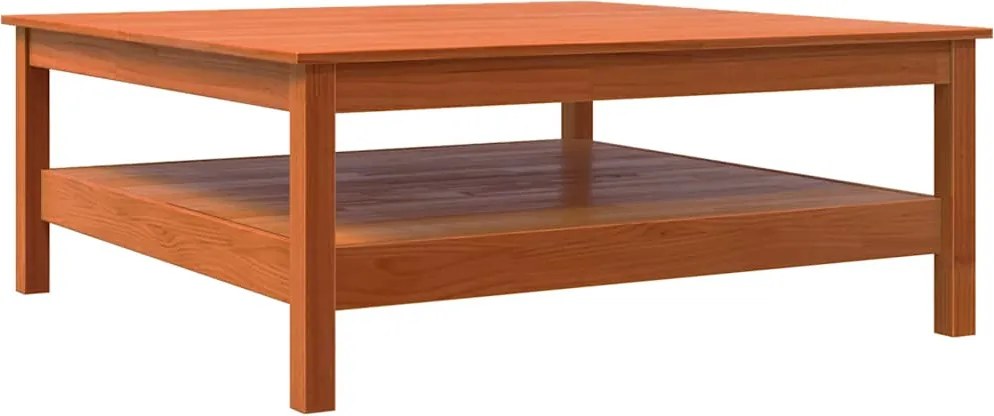 vidaXL viaszbarna tömör fenyőfa dohányzóasztal 100 x 100 x 40 cm