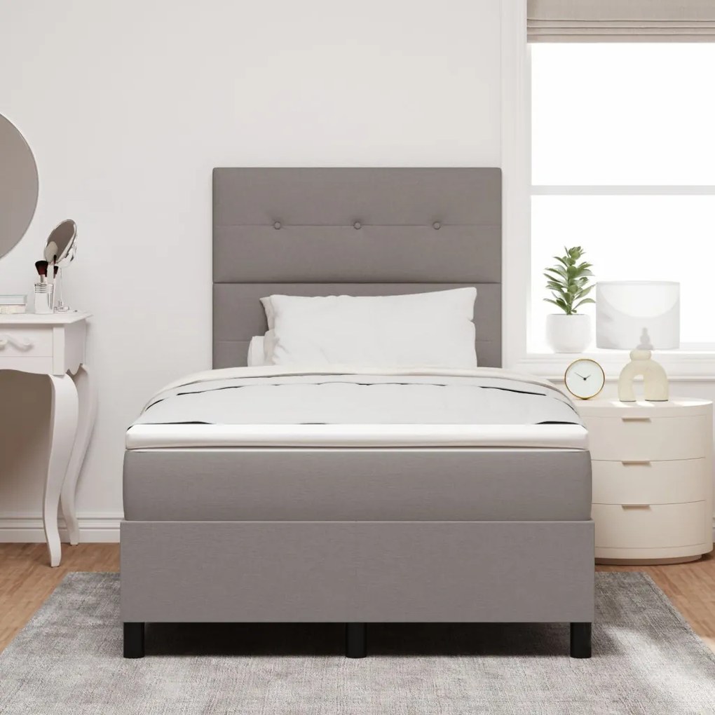 Box Spring Ágy Matraccal Taupe 120x200 cm Szövet
