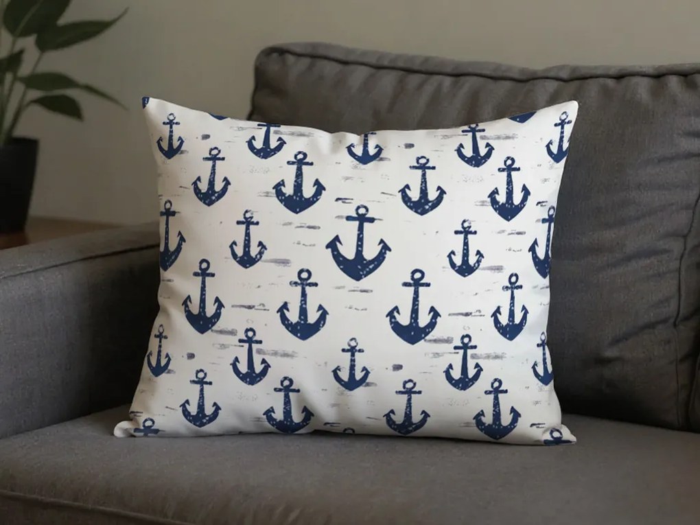 Pamut párnahuzat NAVYSTA POLY 50x70 cm, kék-fehér