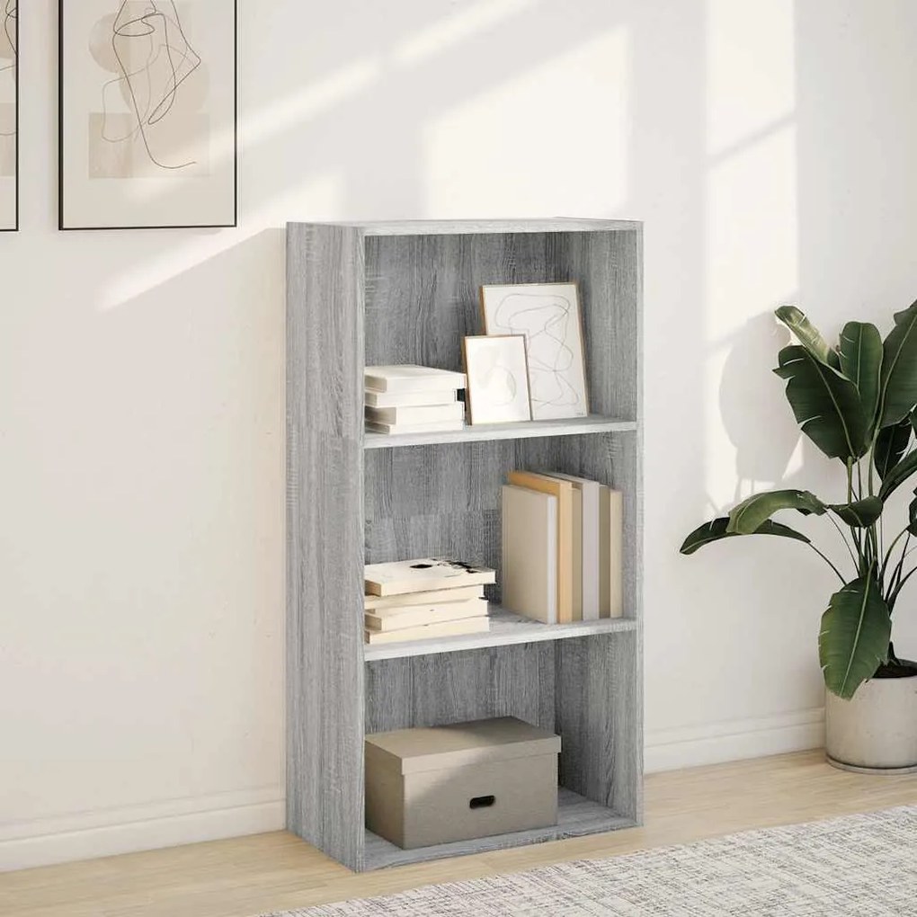 szürke sonoma színű szerelt fa könyvespolc 60 x 30 x 114 cm