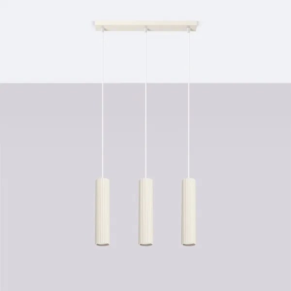 Sollux SL.1594 - Csillár zsinóron KARBON 3xGU10/10W/230V krémes