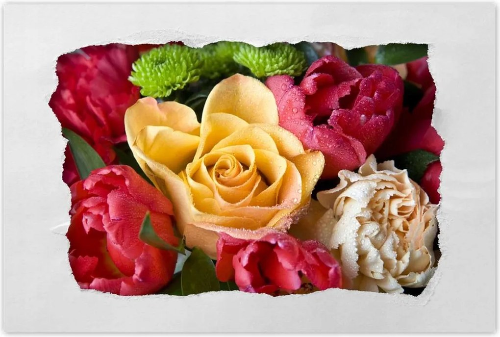 Poszterek 90x60 Tulipáncsokor rózsával