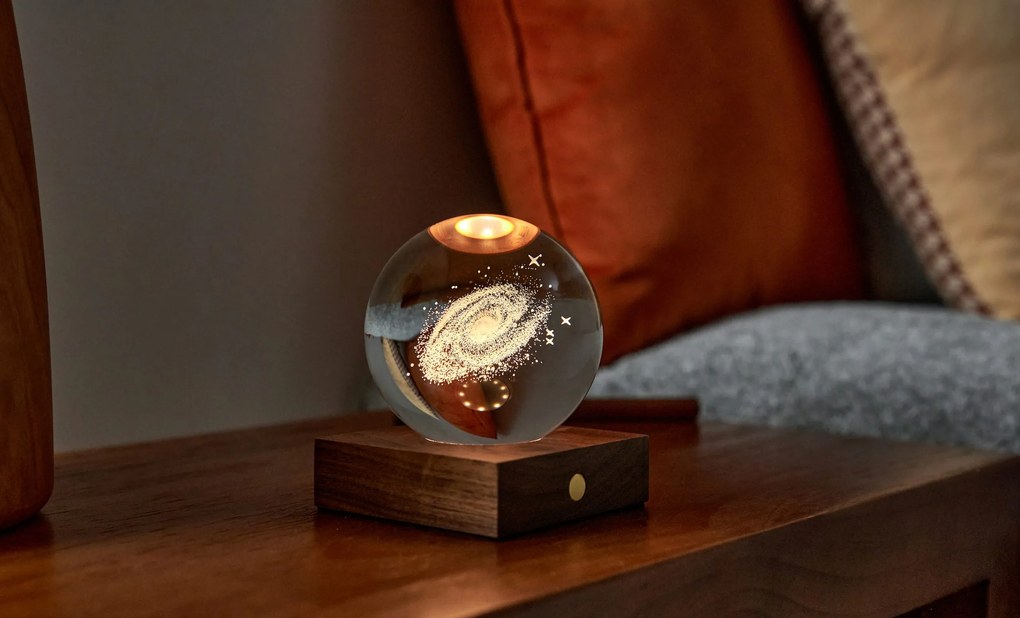 Asztali lámpácska 3D lézerrel készült mintával, többféle - Gingko Motiv: dešťový mrak