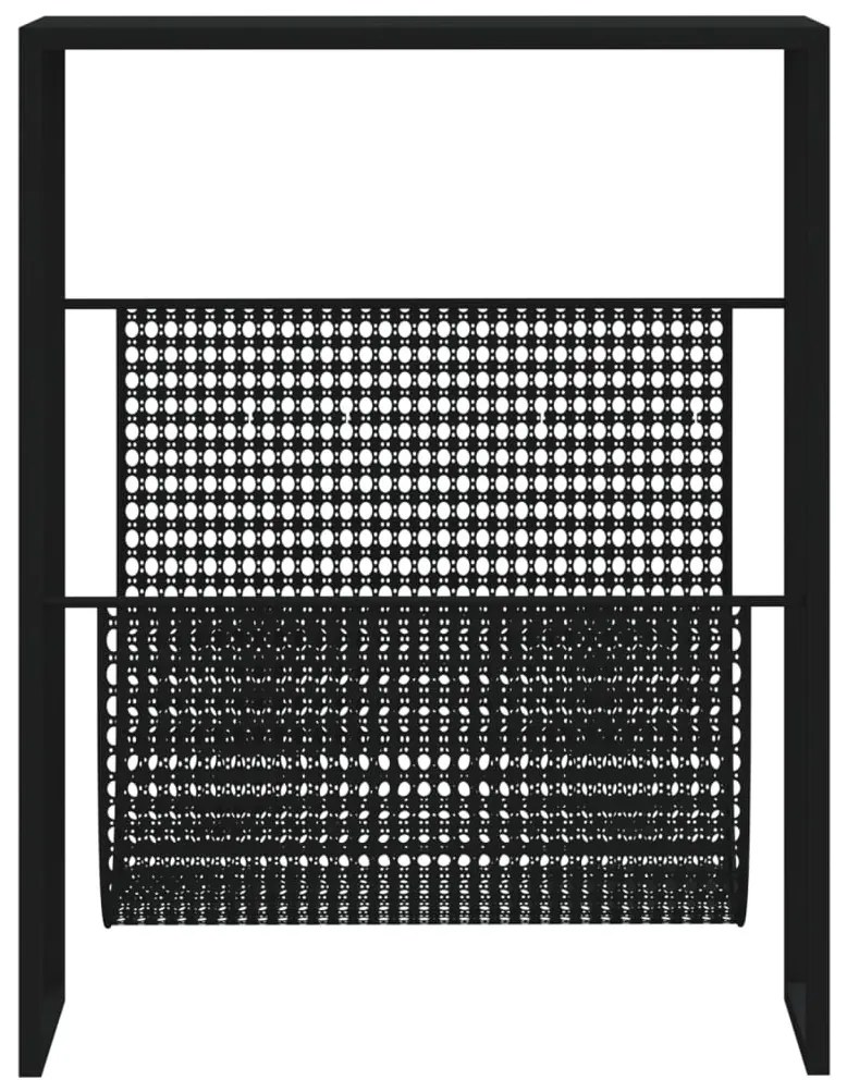 fekete acél újságtartó állvány 35 x 15 x 45 cm