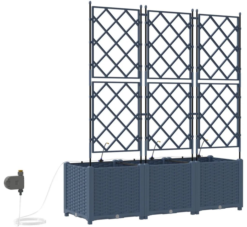 Kerti ültetők Szürke 120 x 40 x 142 cm Acél