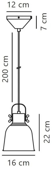 Nordlux - Csillár zsinóron ADRIAN 1xE27/25W/230V átm. 16 cm szürke