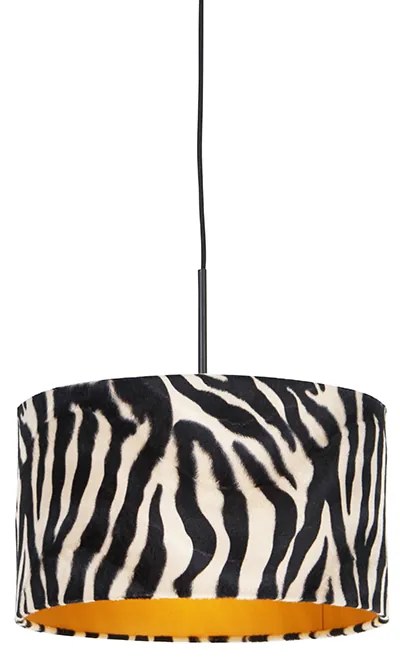 Modern lógólámpa fekete zebramintás árnyékolóval 35 cm - Combi