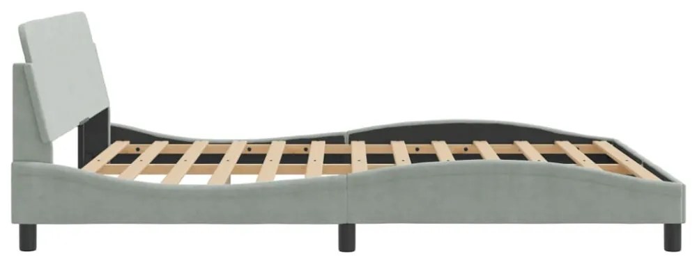 világosszürke bársony ágykeret Dover 160 x 200 cm