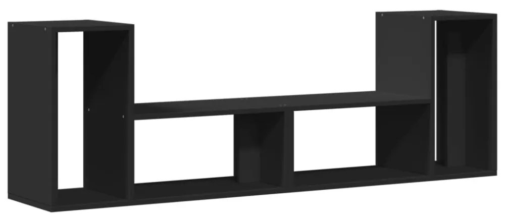 2 db fekete szerelt fa TV-szekrény 75 x 30 x 50 cm