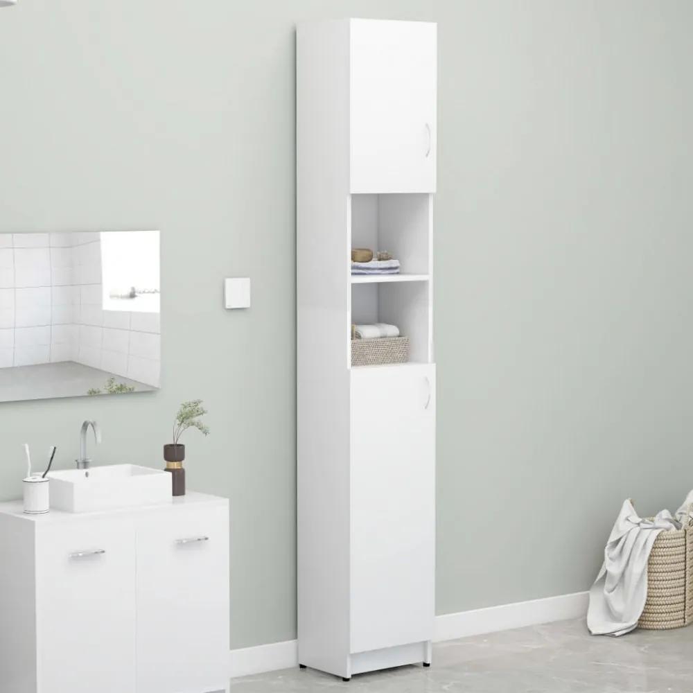 Fehér forgácslap fürdőszobaszekrény 32 x 25,5 x 190 cm