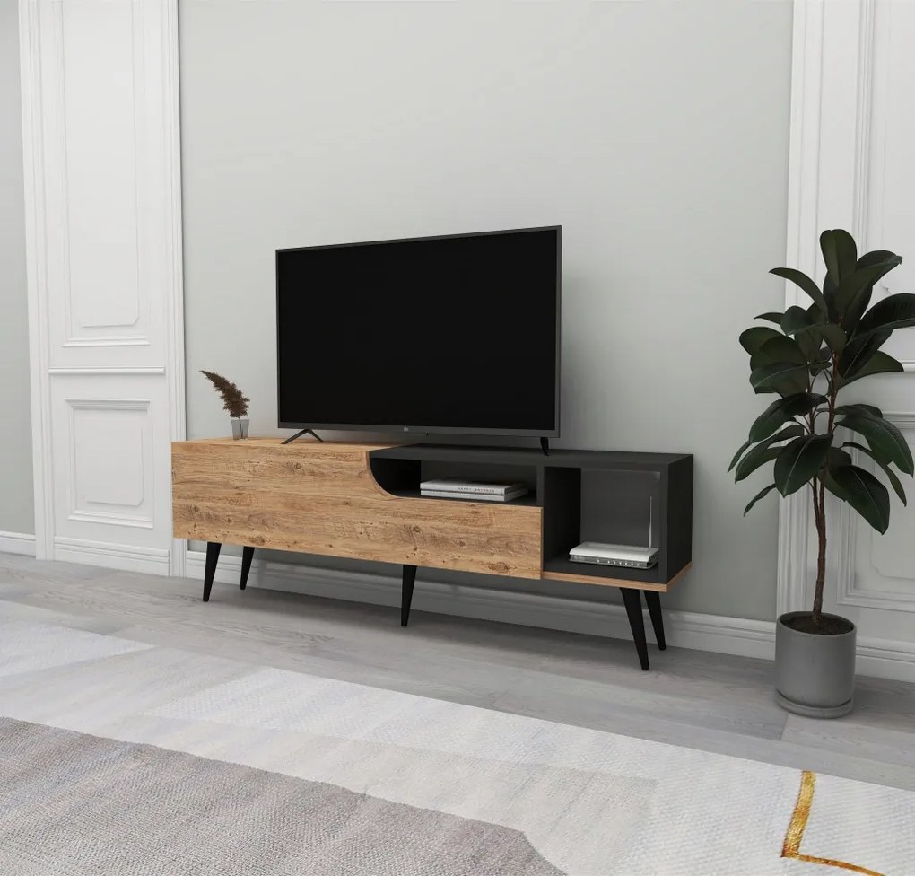 Alba TV-állvány, atlanti fenyő-antracit, 150 cm