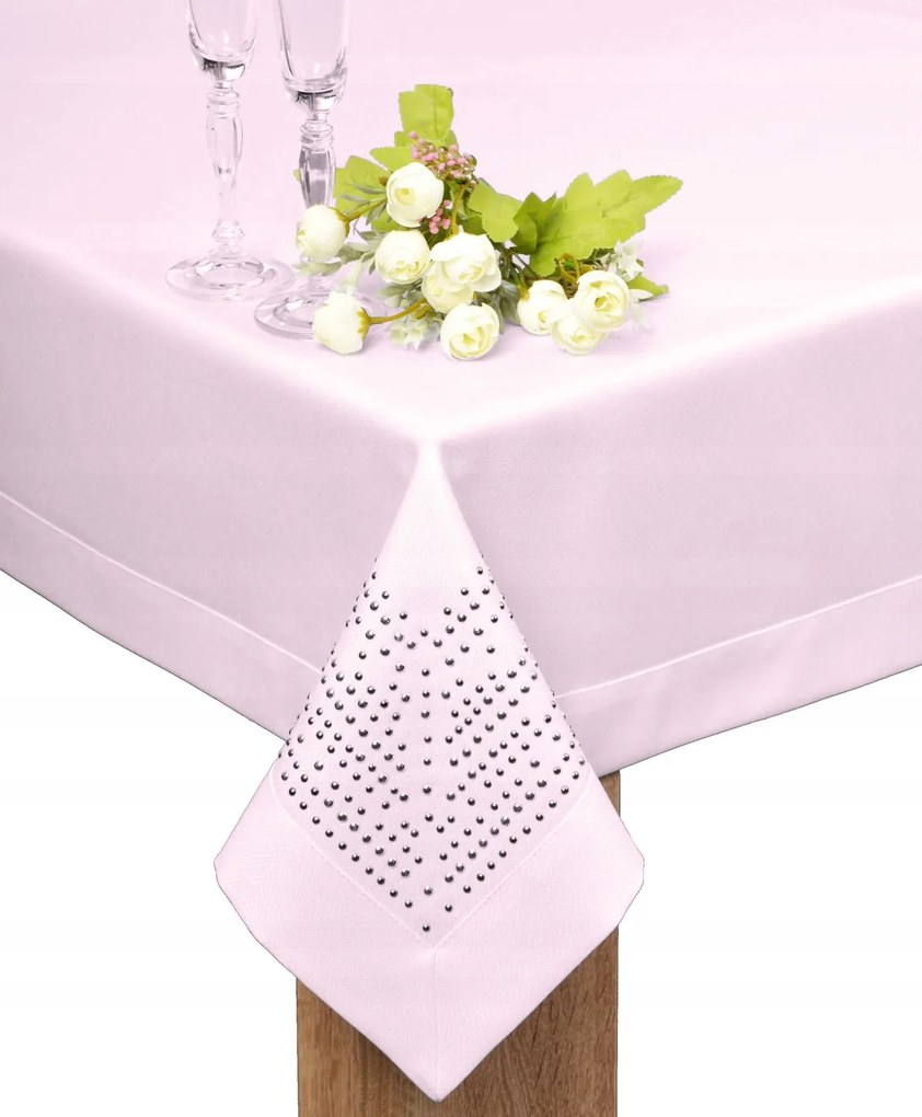 abrosz Panama Decor strasszok 350x140 púderrózsaszín