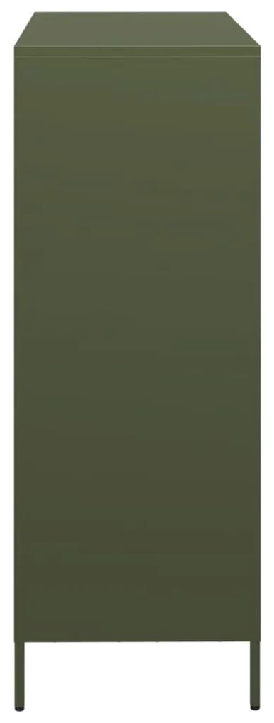olívazöld acél magasszekrény 101,5 x 39 x 103,5 cm