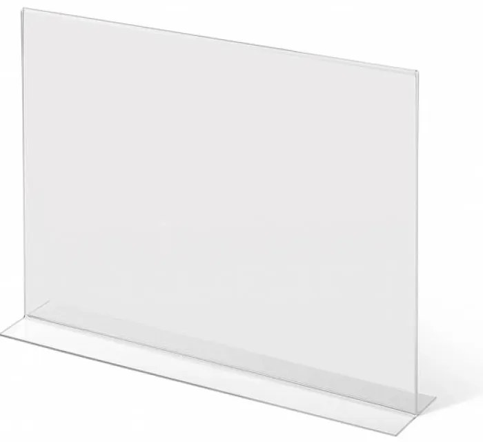 T típusú plexi állvány szélességben, A4-es formátum, átlátszó