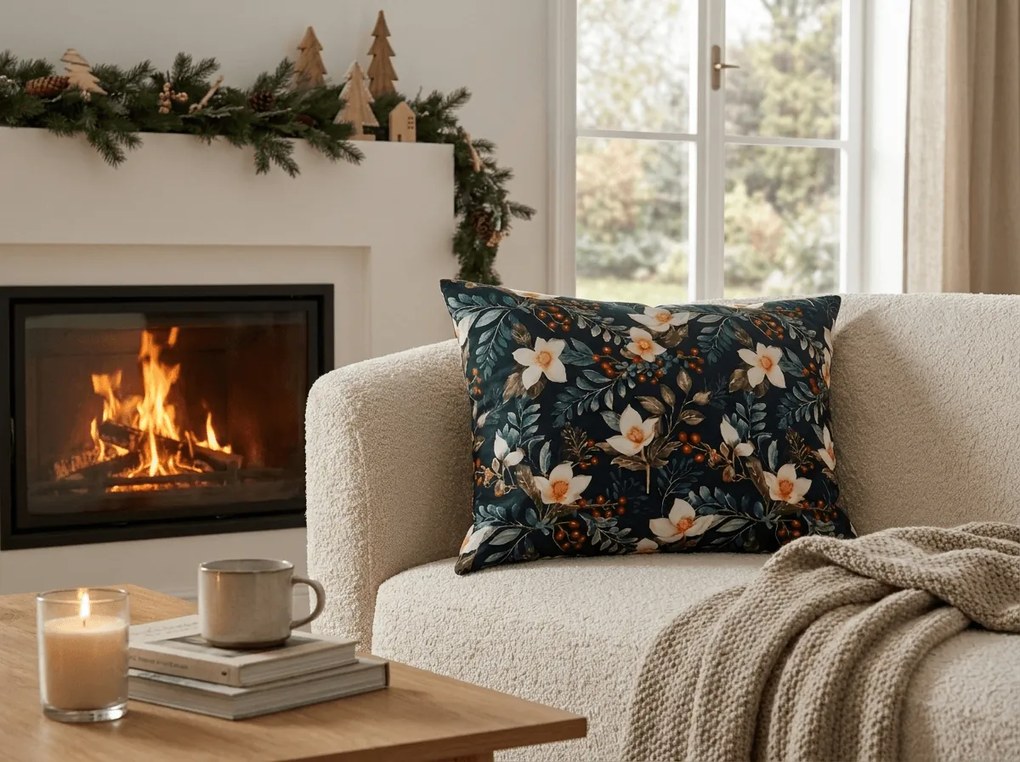 Mikroszálas párnahuzat WINTER MAGNOLIA 50x70 cm, színes