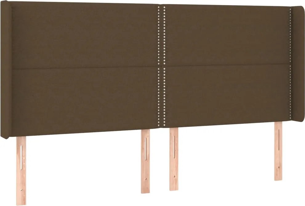 vidaXL sötétbarna szövet fejtámla szárnyakkal 203x16x118/128 cm