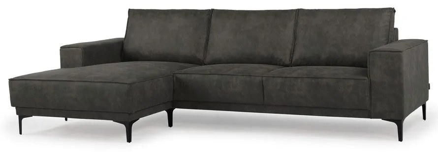 Antracitszürke bőrutánzat sarokkanapé (bal oldali) Copenhagen – Scandic