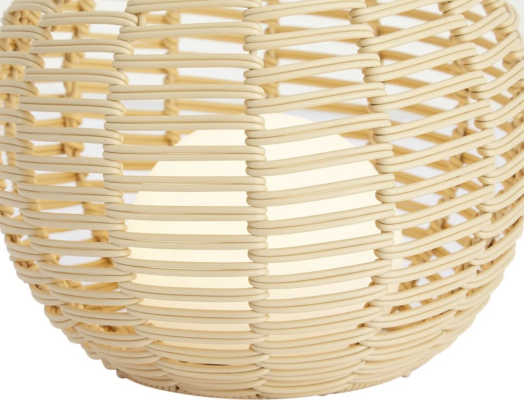 Kültéri asztali lámpa bézs 25 cm LED-del, újratölthető USB-C-vel IP44 - Oli