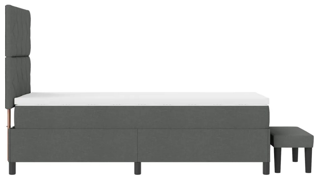 Box Spring Ágy Matraccal és Pad Sötétszürke 90x200 cm Szövet