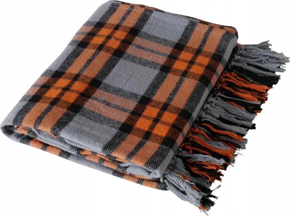 Kockás Pamut Takaró Rojtokkal Színes Káró Ágytakaró 180 X 140 CM