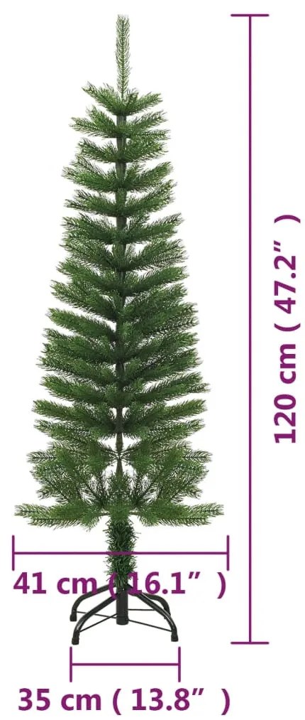 vékony polietilén műkarácsonyfa állvánnyal 120 cm
