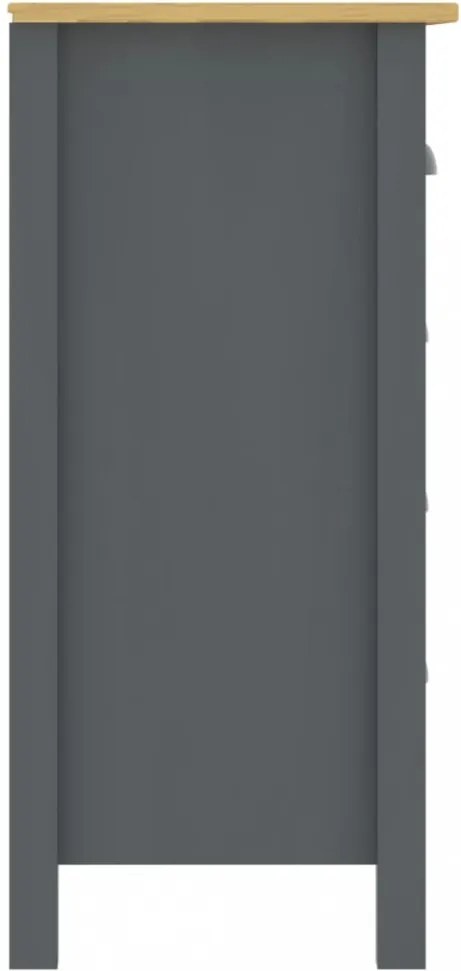 Hill range szürke tömör fenyőfa komód 130 x 37 x 80 cm